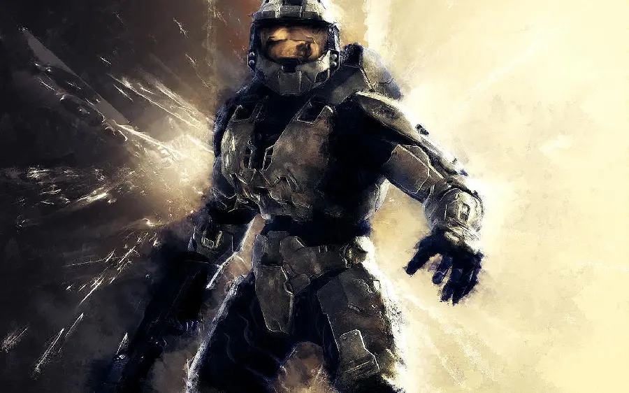 Wallpaper of the famous American Halo game character, Mr. Chief