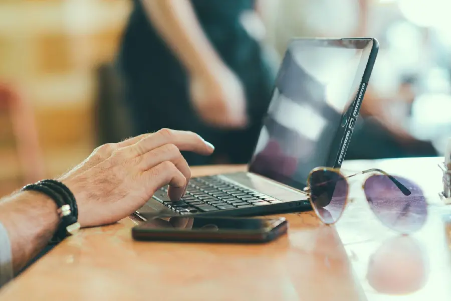 Business Profile Picture with Laptop Work Design