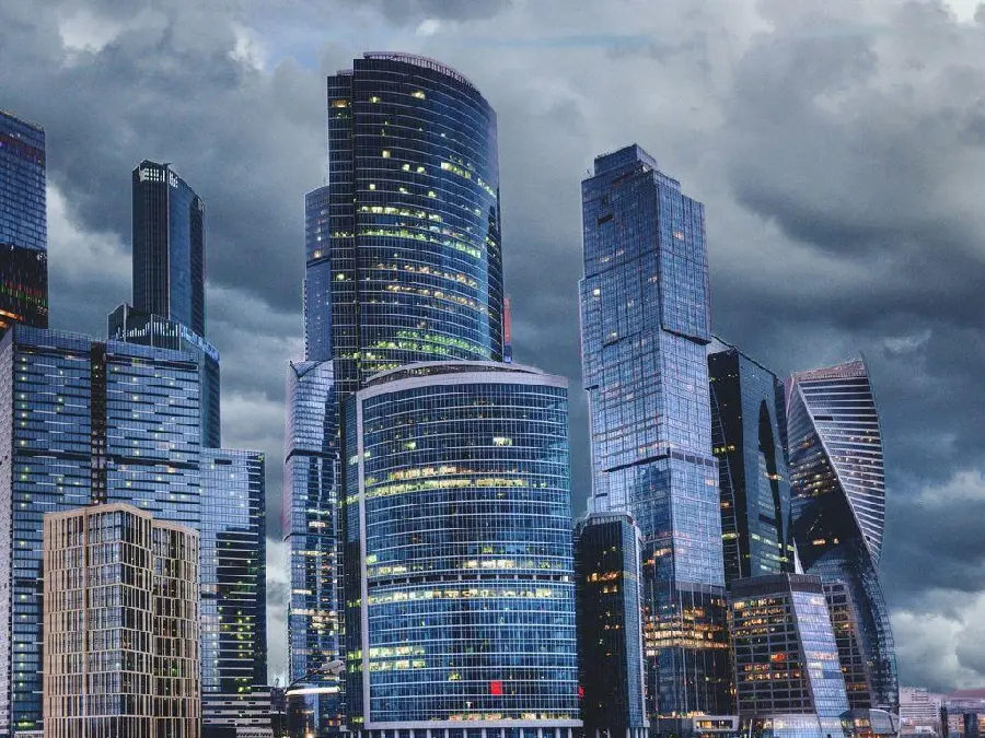 8k photo of the cool architecture of the Naberezhnye Chelny Tower, a Russian skyscraper