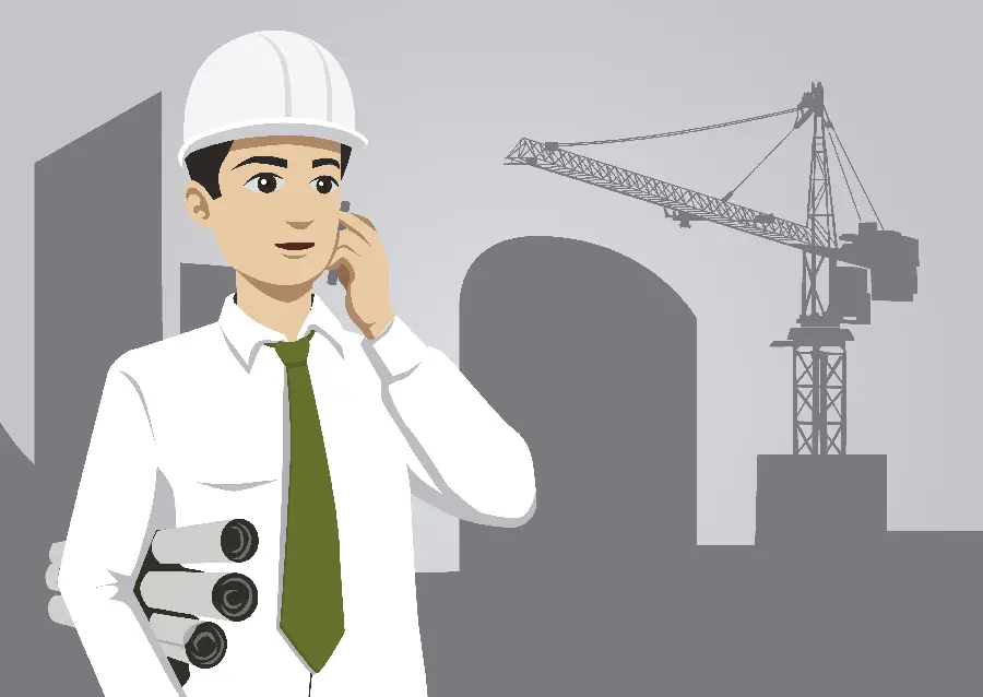 Photo teleported and without background of a civil engineer in PNG format