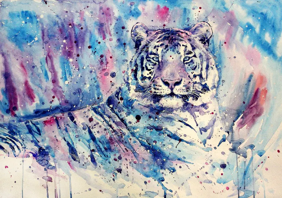 Surrealism painting photo of a tigerGlorious and awesome 