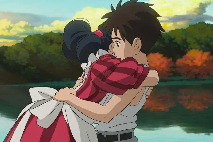 Dreamy and romantic image from the Japanese animation known as The Boy and the Heron
