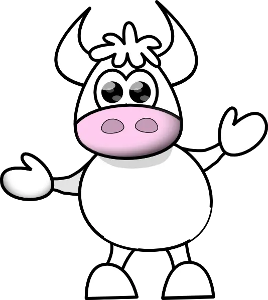 PNG image of a cartoon cow and cute and googly graphics without a background