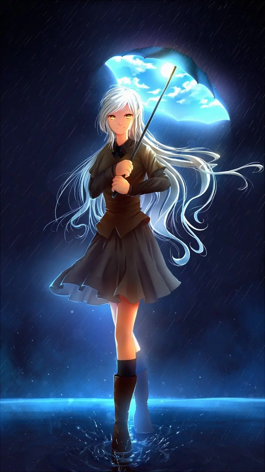 Download anime profile picture with umbrella design for girls