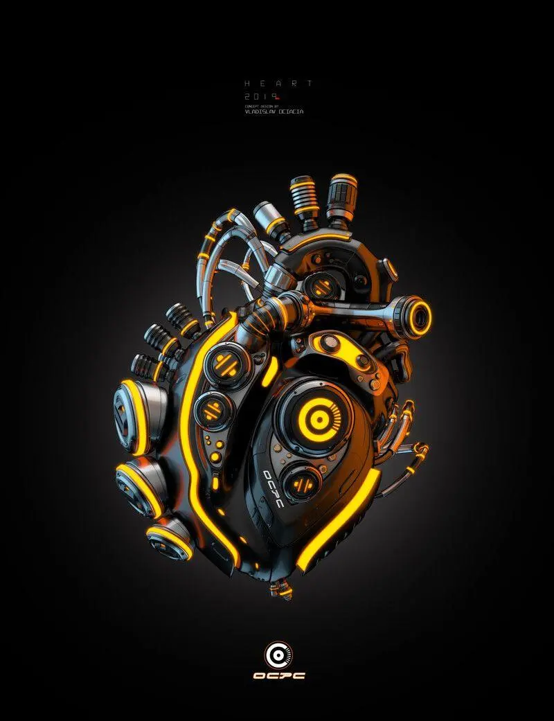 Wallpaper for phone with robot heart design