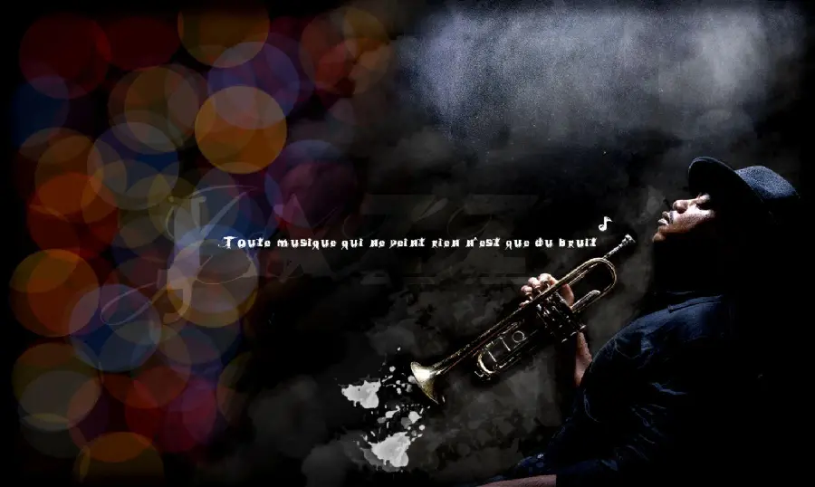 Artistic image of a saxophone player for jazz music