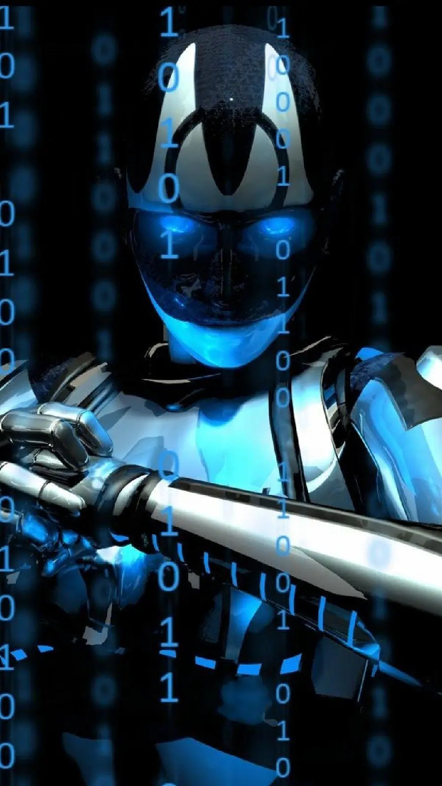 Cool and ultra-advanced robot for the phone screen