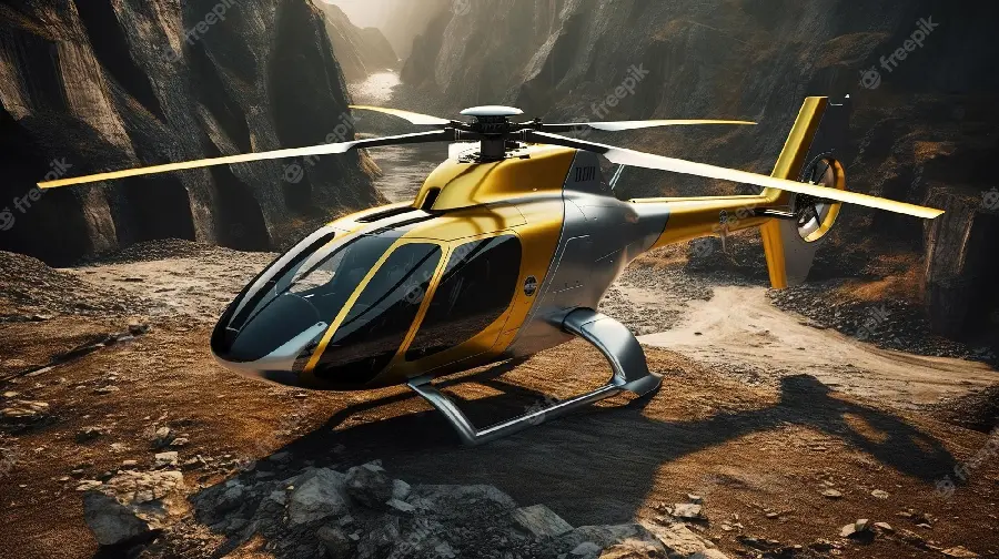 Photo of a private and private helicopter from above