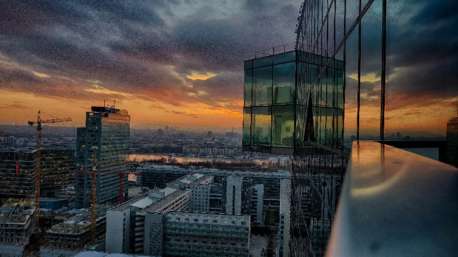 8k aerial view of the architecture of a cool skyscraper