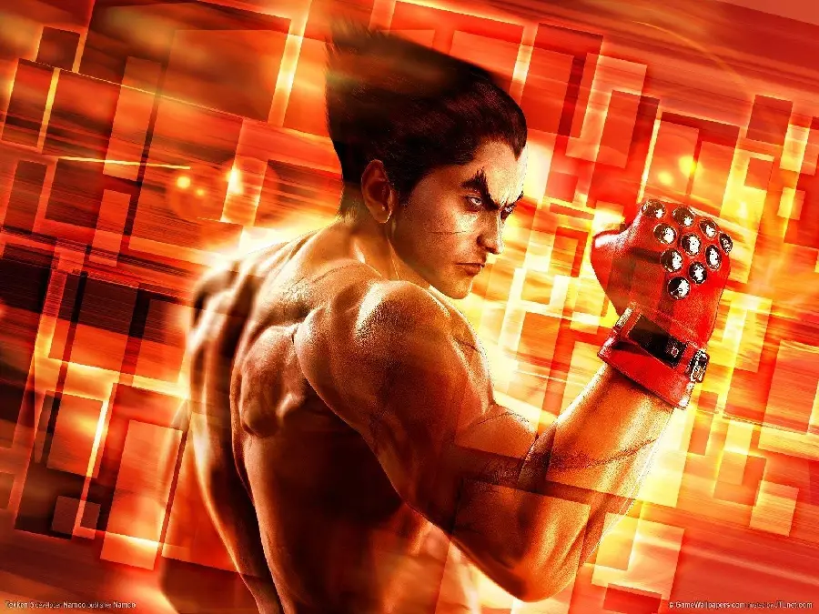 Kazuya Mishima Wallpaper with Flaming Background