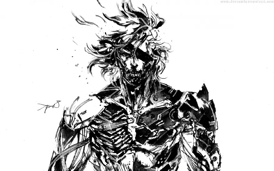 Black and White from a computer game for background