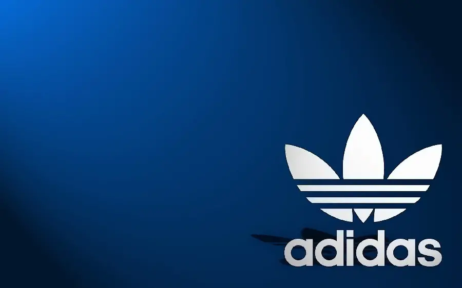 Wallpaper with the original Adidas logo design in the corner of the photo