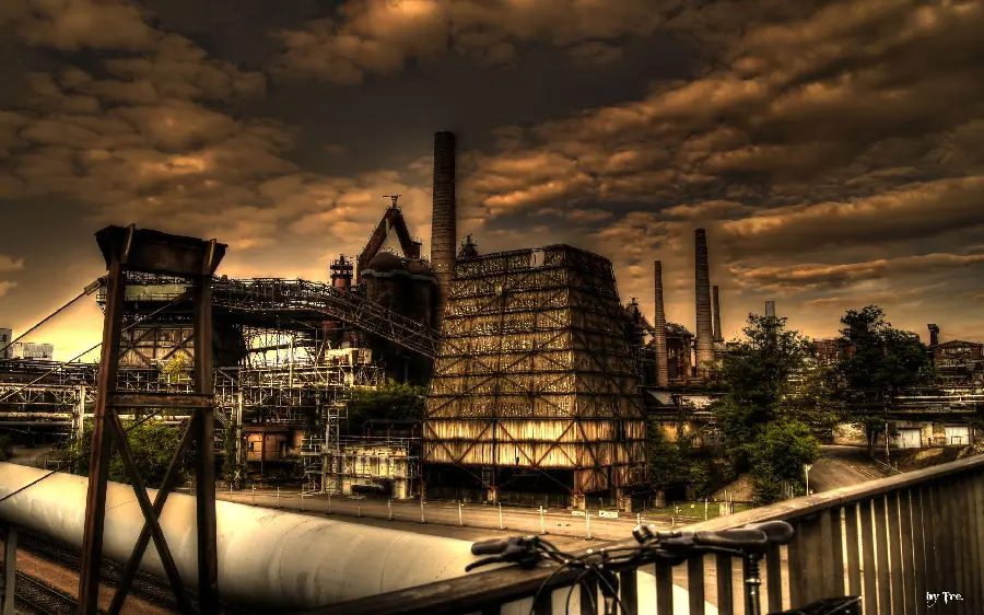 4k quality background photo of a large industrial factory