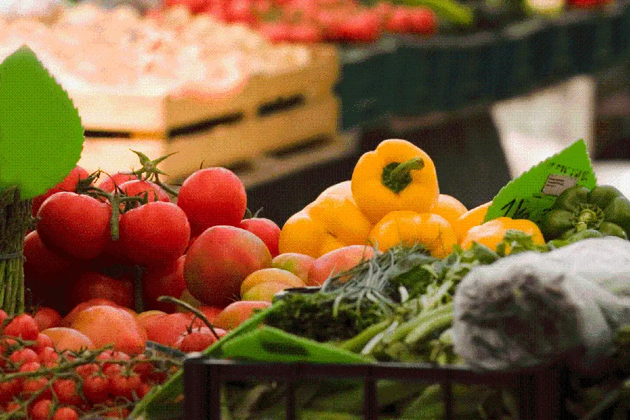 Photo was taken with a camera from a fruit shop