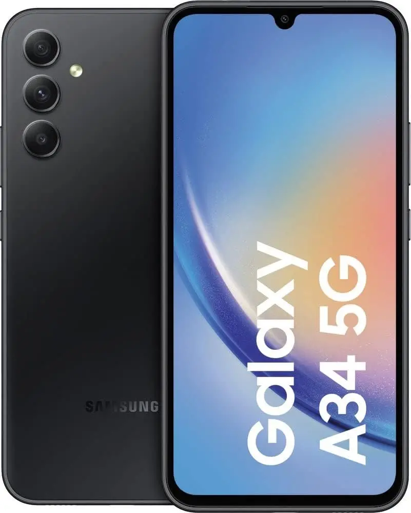 Download free photo of the Samsung Galaxy A34 black phone in high quality