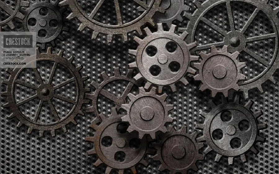 Metal gears for use in industrial equipment