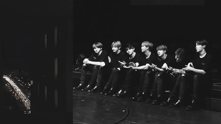 Photo taken of BTS in black and white theme