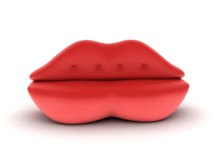 Valentine's Day stock photo, big kiss design with white background