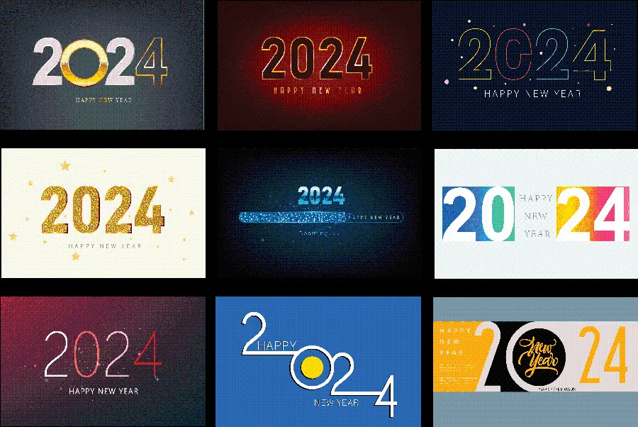 Collection of images with the 2024 design in one photo and frame
