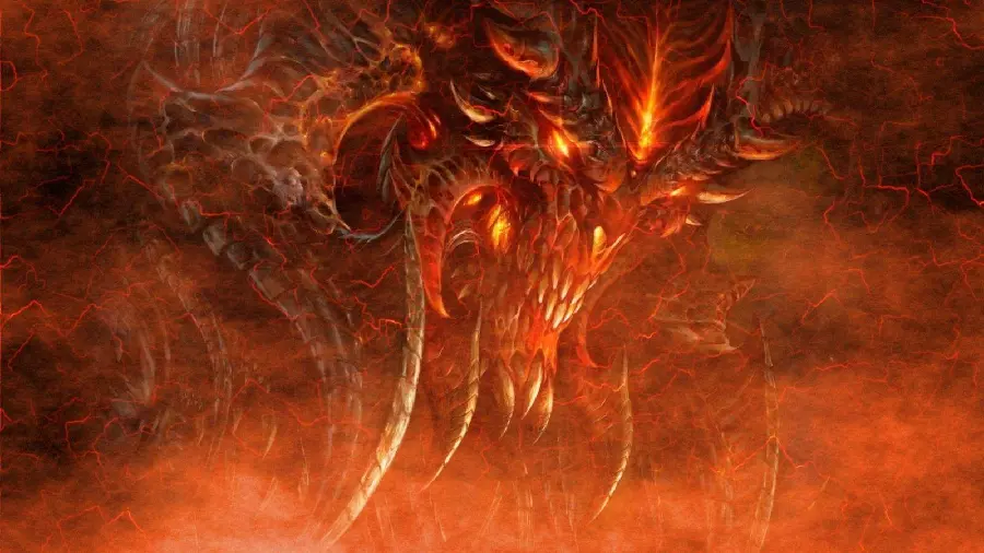 Image of the fiery and strange creature in the Diablo game