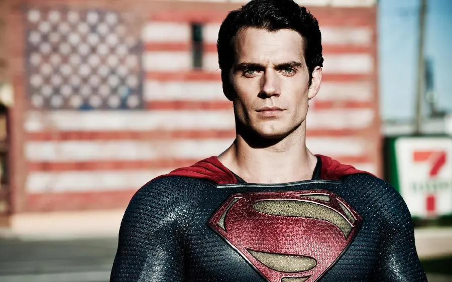 Photo of Henry Cavill in the famous Superman costume