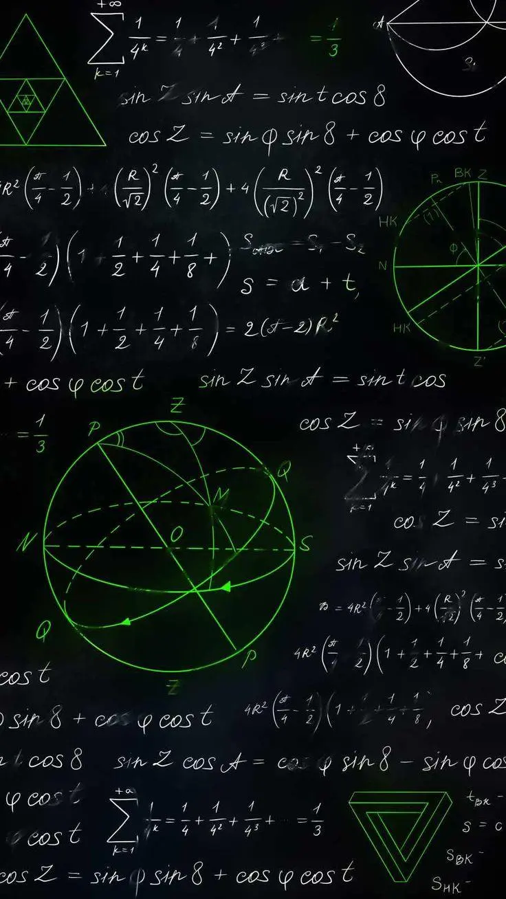 Interesting wallpaper for iPhone lock screen with math and physics design