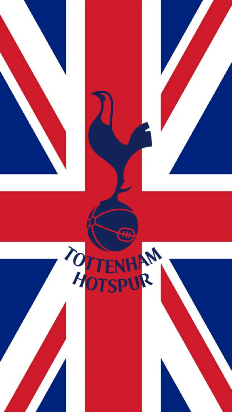 The most downloaded photo of the Tottenham team logo on the background of the English flag