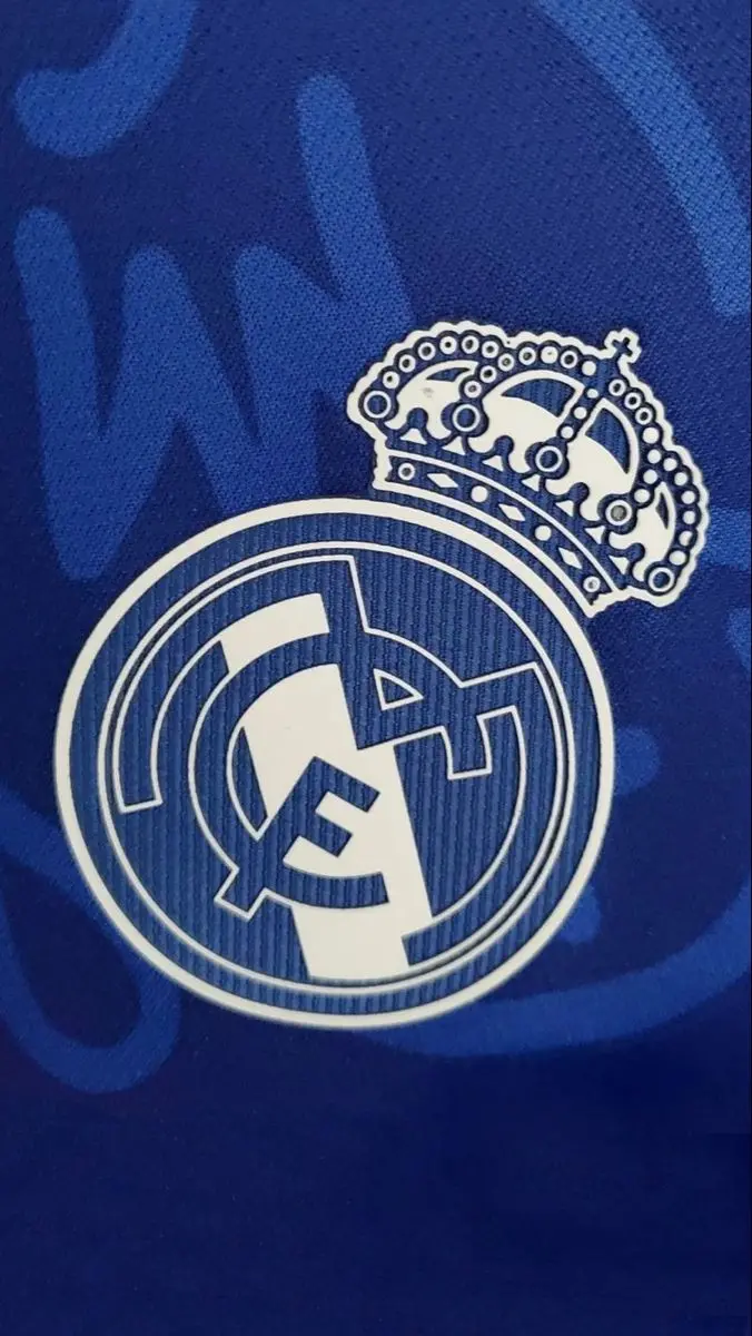 Real Madrid logo design profile and background with blue color spectrum 