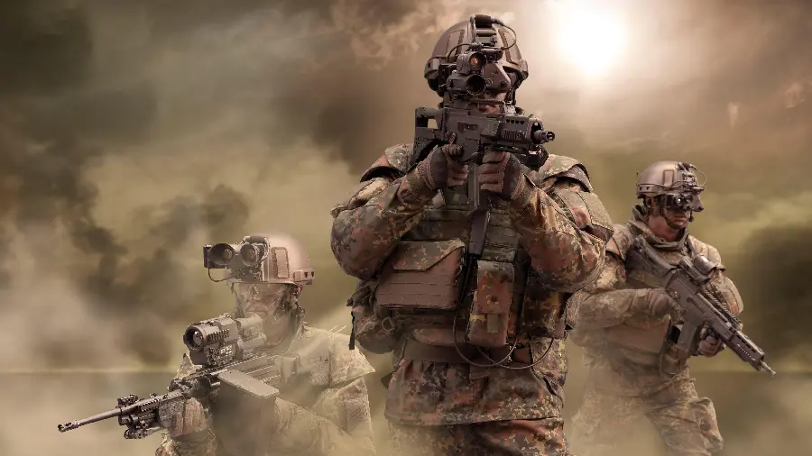 Stock photo of the future military of the US like in action fantasy movies