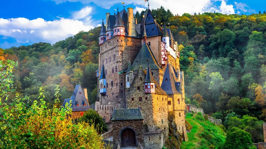 Background from a picture of an interesting castle in Germany 1403