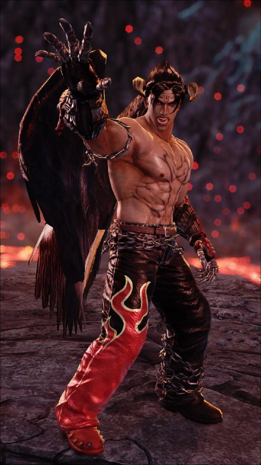 Stock with fighting and attacking pose of Jin Kazama