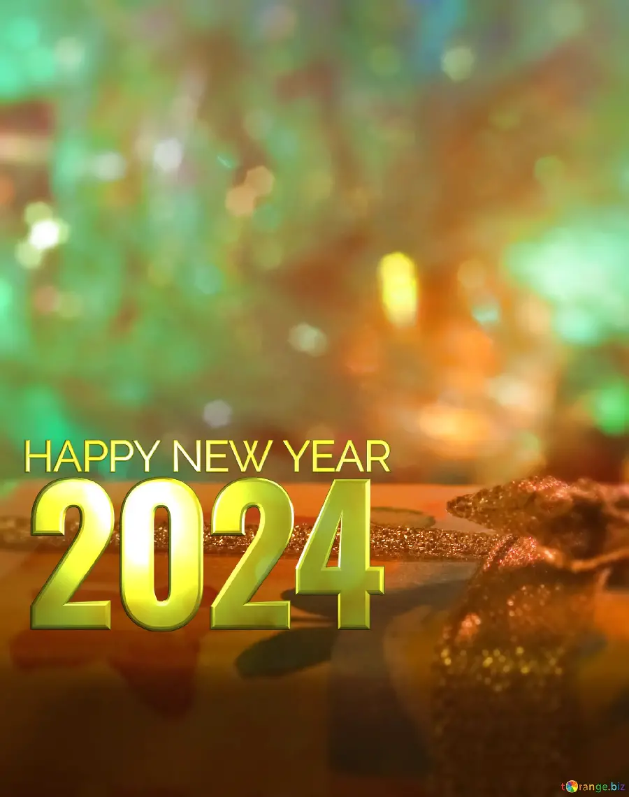 Square image for New Year's greetings 2024 and Christmas 2024