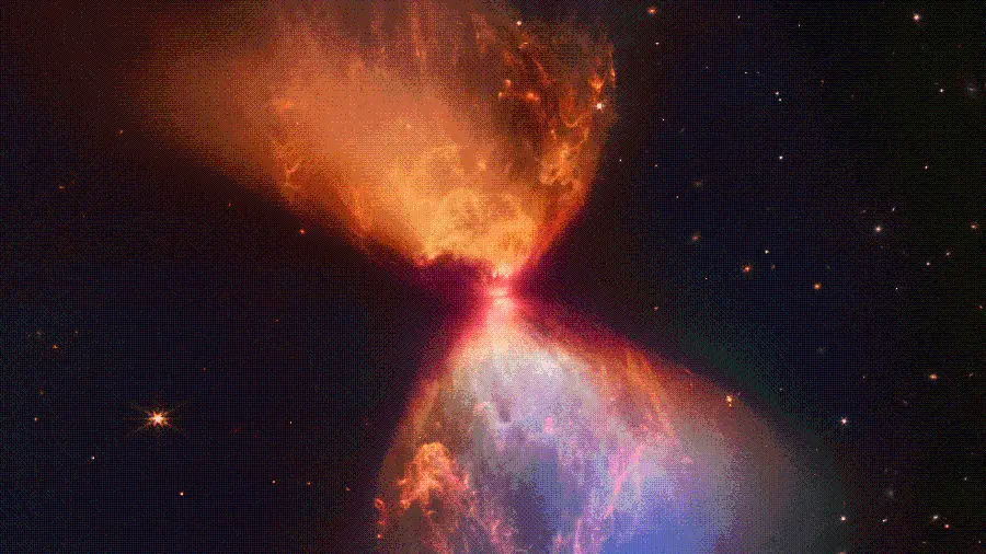 Photo Released from the James Webb Space Telescope of the Cosmic Hourglass