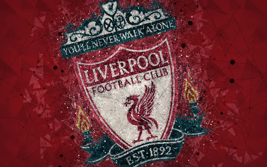 4k quality wallpaper of the Liverpool symbol and logo of an English football team