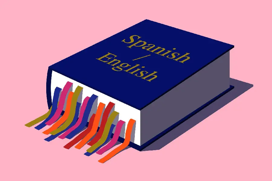 Digital background photo from a translation book or dictionary
