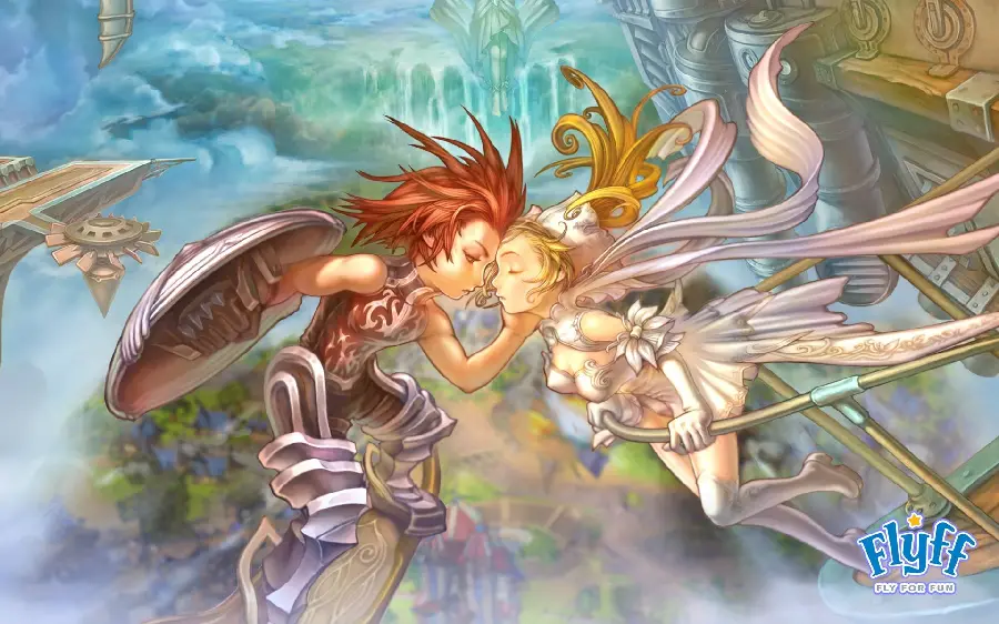Download anime picture of a romantic flying for your profile