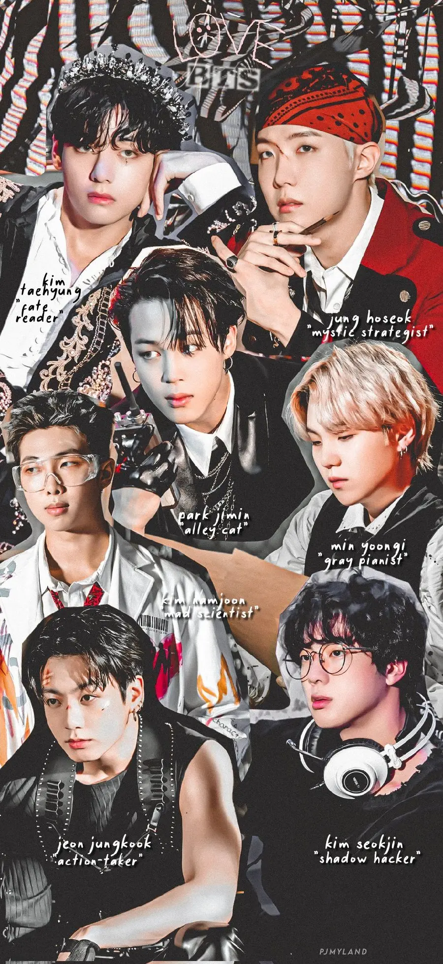 Background photo with excellent editing of BTS, famous Korean singers