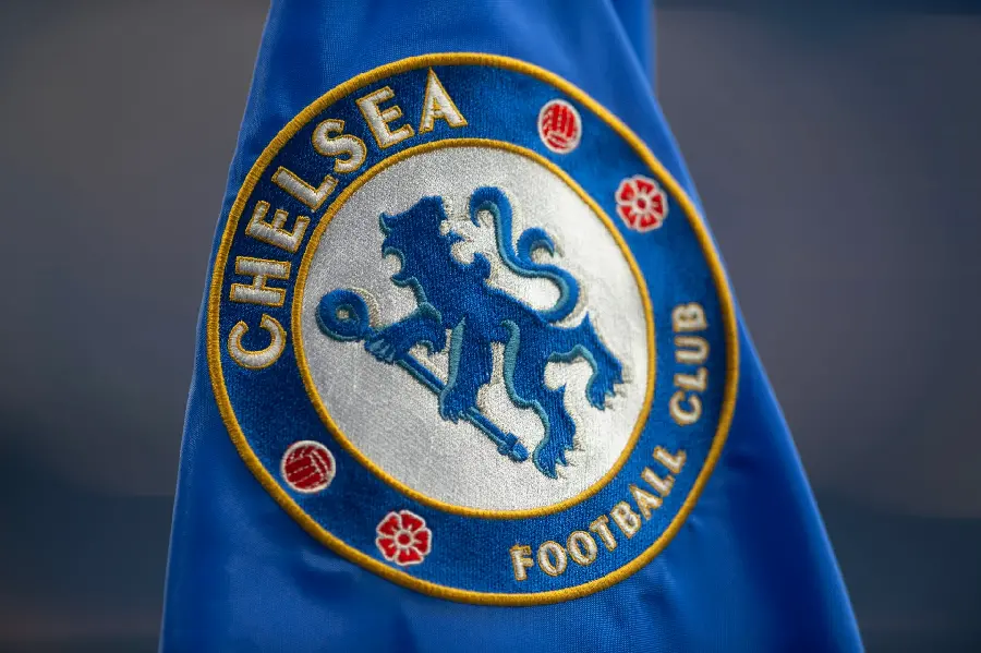 Flag image with the logo of the famous, popular and strong Chelsea football team