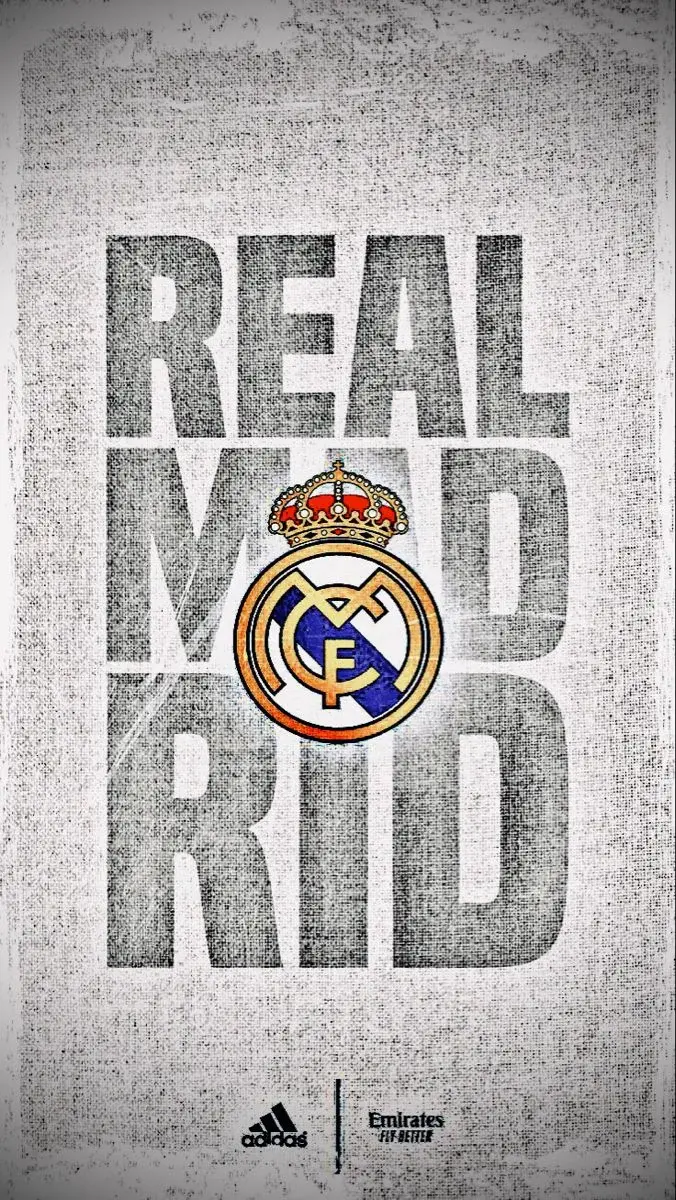 Image of the strong and full-edged Real Madrid team logo type suitable for the background 