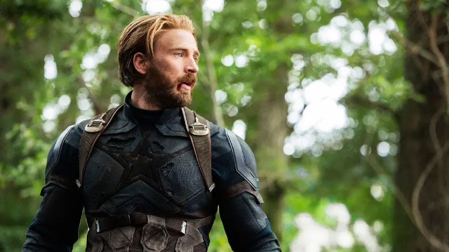 A published image of Chris Evans with a forest and green space in the background
