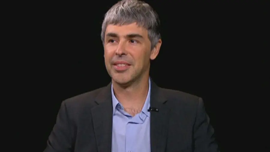 Photo of Google founder Larry Page on a black background
