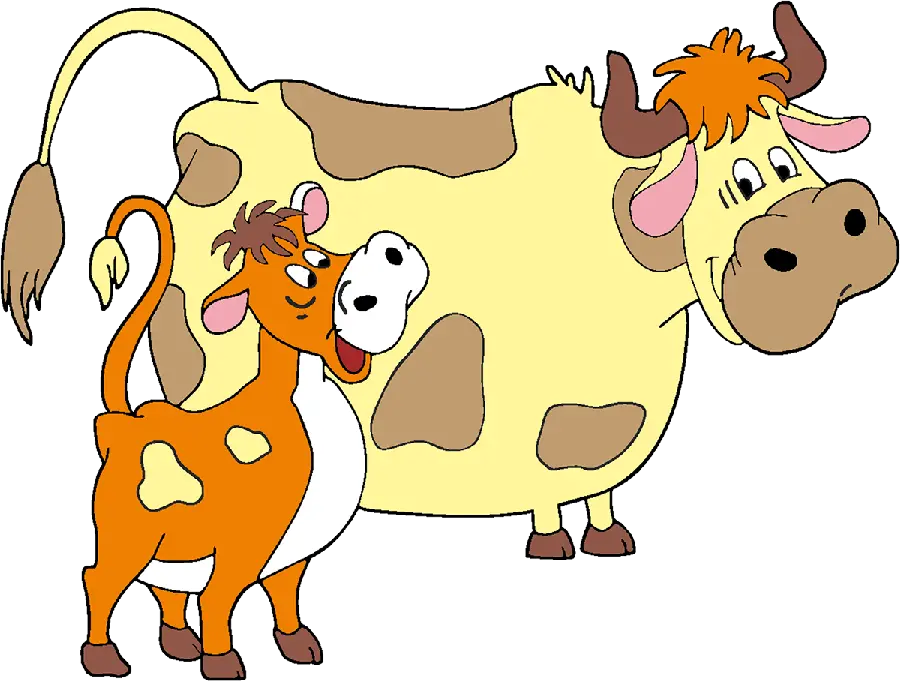 Cartoon cow PNG image and a smiling and happy animation 
