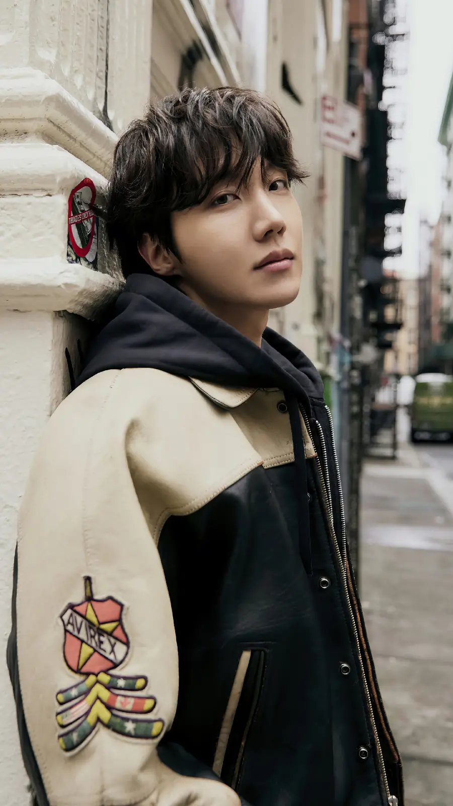 Background photo with the image of Korean singer J-Hope, a member of BTS
