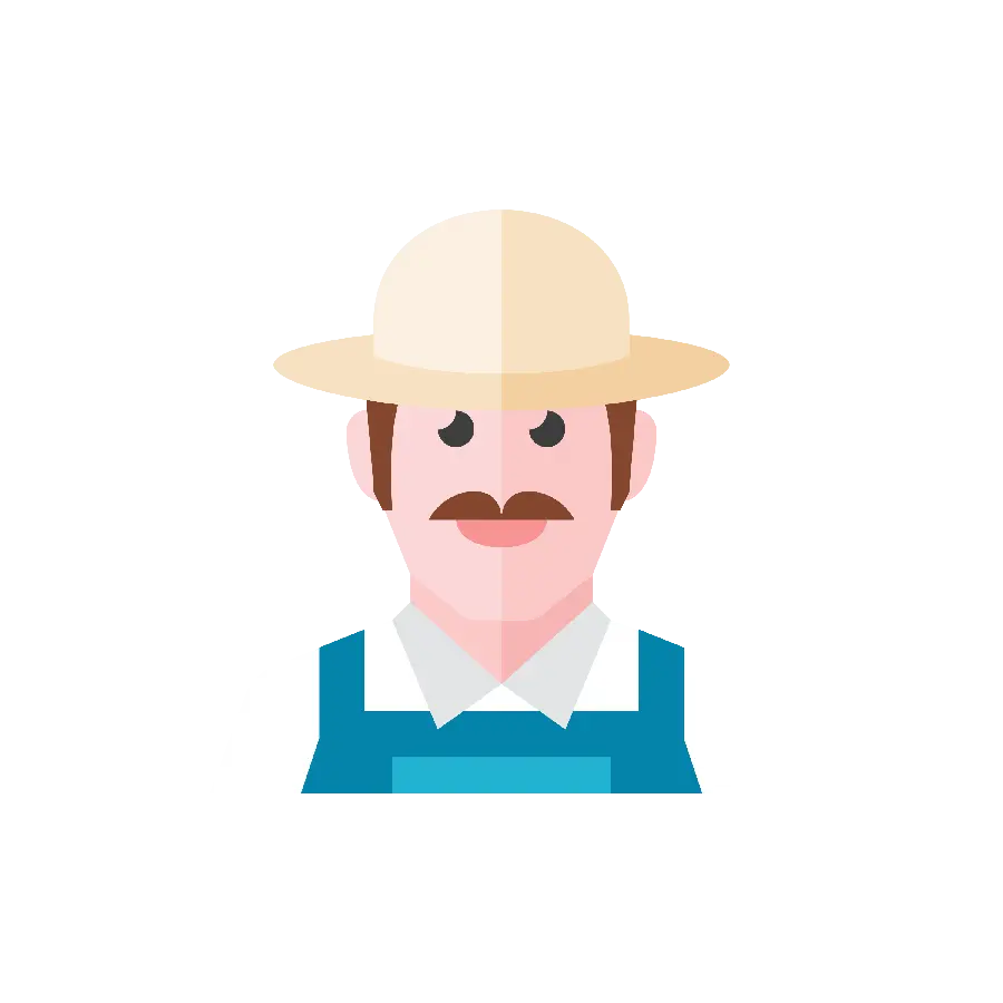 Photo of a farmer, man, in PNG format, without a background