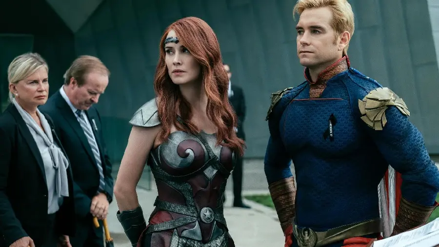 Homelander photo next to the fictional character Marguerite Shaw