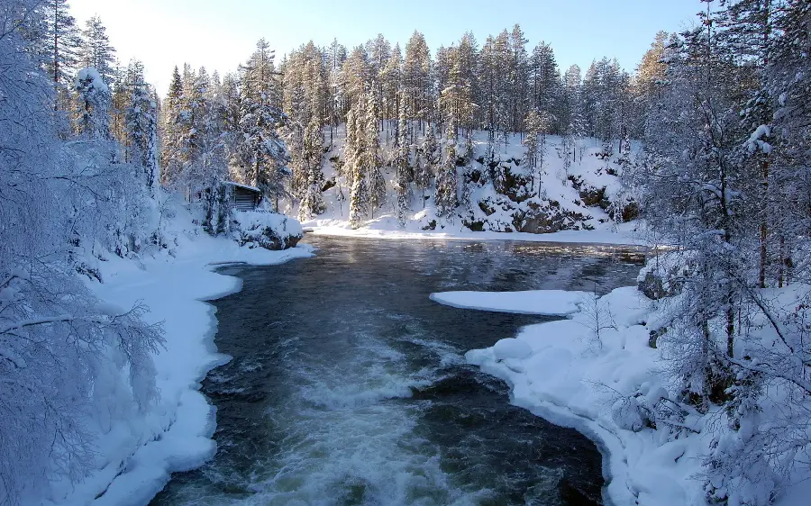 Winter profile with a snowy landscape in an eye-catching nature