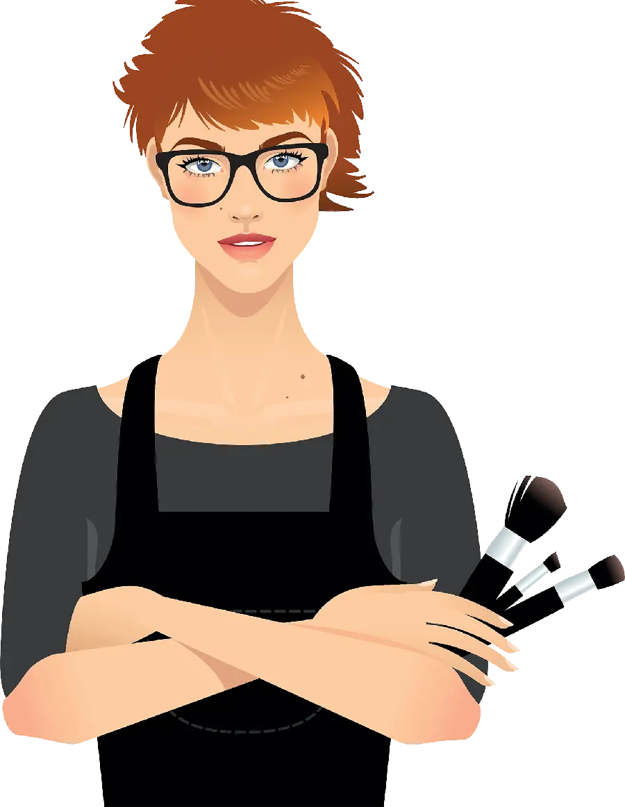 Female hairdresser logo in PNG format