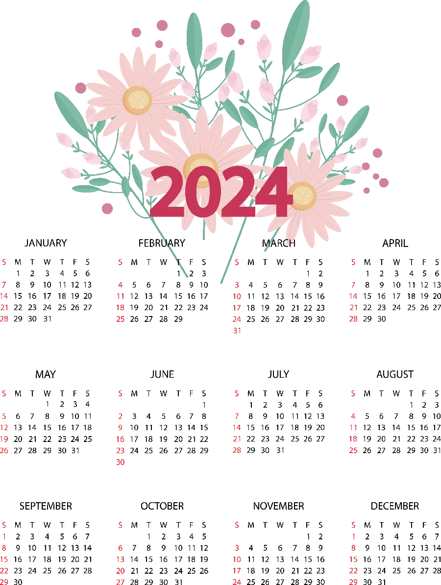 2024 New Year Calendar Background Photo