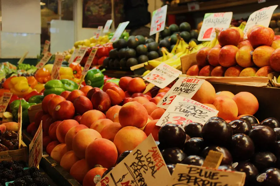 Stock photo of the new fruit and vegetable shop in Hashtrood