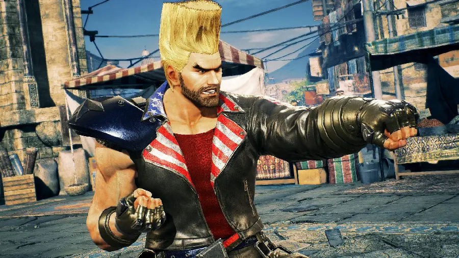 Photo of Paul Phoenix with a fighting style specific to the American missile launcher 
